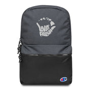 Livin' Aloha Embroidered Champion Backpack Heather Black / Black