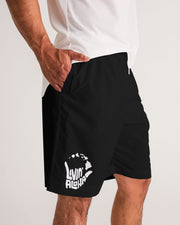 Black Joggers with white logo Men's Running Shorts - Livin' Aloha