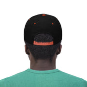 Livin' Aloha Classic Snapback Flat Bill Hat (Black/Deep Orange)
