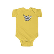 Livin' Aloha Baby Bodysuit w/ Shaka Short Sleeves (Butter)