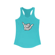 Livin' Aloha Women's Classic Racerback Solid Tahiti Blue Tank - Livin' Aloha