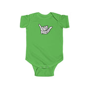 Livin' Aloha Baby Bodysuit w/ Shaka Short Sleeves (Apple)