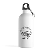Livin' Aloha White Stainless Steel Water Bottle (14oz)
