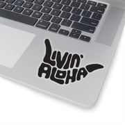 solid black logo Kiss-Cut Stickers - Livin' Aloha