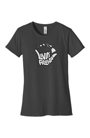 Womens Classic T Shirt (charcoal) Livin' Aloha Islands Logo