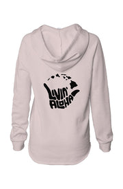 Womens Lightweight  Wash Hooded Sweatshirt (Blush)