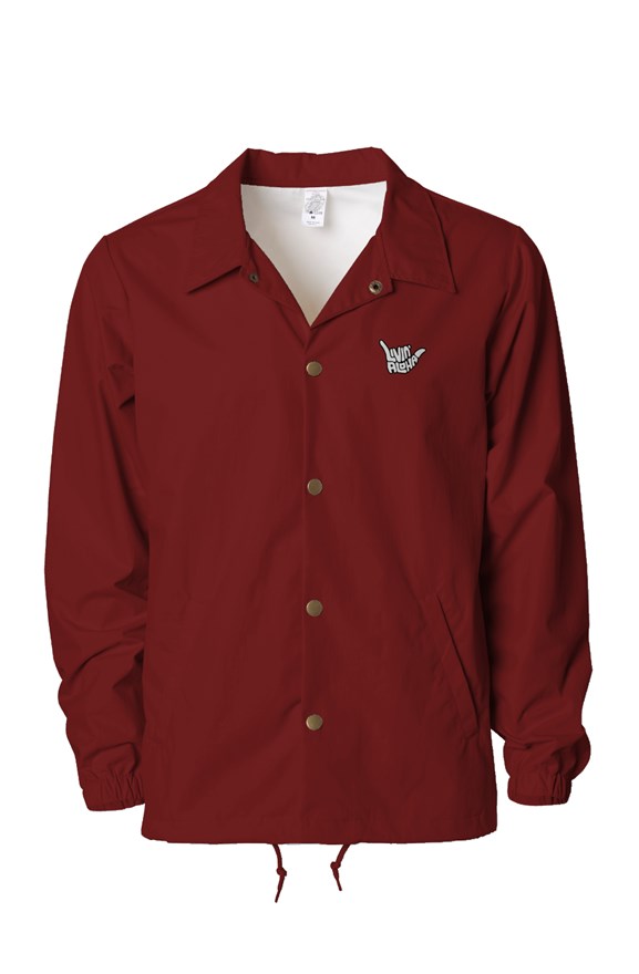 Water Resistant Windbreaker Coaches Jacket (Cardinal)