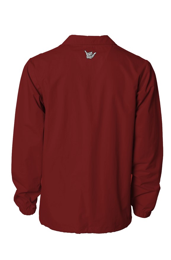 Water Resistant Windbreaker Coaches Jacket (Cardinal)