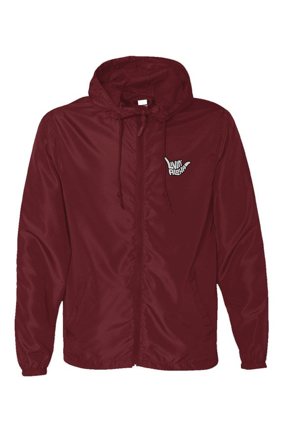 Water Resistant Lightweight Maroon Windbreaker