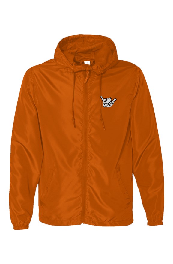Water Resistant Lightweight Safety Orange Windbreaker