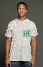 Livin' Aloha Pocket Print Tee (Swiss Coffee White)