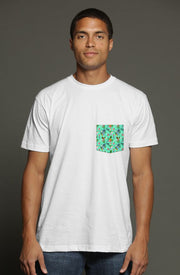 Livin' Aloha Pocket Print Tee (White)