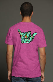 Livin' Aloha Pocket Print Tee (Pink)