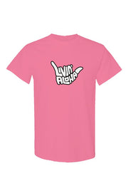 Livin' Aloha Neon T Shirts - Safety Pink