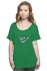 Livin' Aloha Drape Kelly Green Lounge Tee
