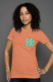 Womens Tri-Blend Pocket Shirt (Orange Triblend)