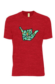Livin' Aloha Performance Tee Pineapple Heather Red Logo (Made from Recycled Plastic Bottles)