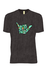 Livin' Aloha Performance Tee Pineapple Heather Black Logo (Made from Recycled Plastic Bottles)