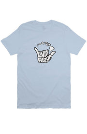 Livin' Aloha Print Logo Tee (Light Blue)