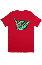 Livin' Aloha Print Logo Tee (Red)
