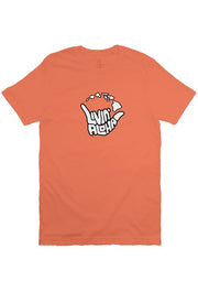 Livin' Aloha Print Logo Tee (Coral Orange)