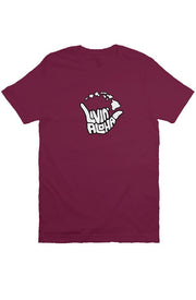 Livin' Aloha Print Logo Tee (Maroon)
