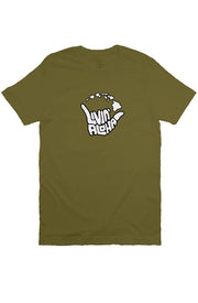 Livin' Aloha Print Logo Tee (Olive Green)