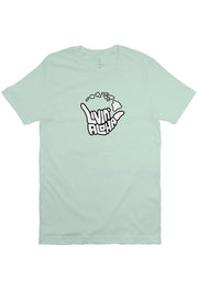 Livin' Aloha Print Logo Tee (Mint Green)