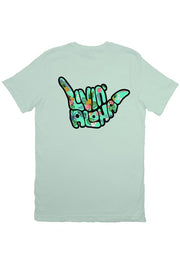 Livin' Aloha Print Logo Tee (Mint Green)