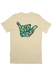 Livin' Aloha Print Logo Tee (Soft Cream)