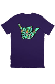 Livin' Aloha Print Logo Tee (Team Purple)