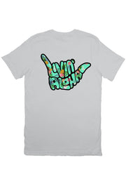 Livin' Aloha Print Logo Tee (Silver)
