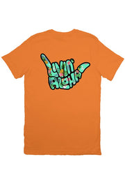 Livin' Aloha Print Logo Tee (Orange)