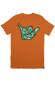 Livin' Aloha Print Logo Tee (Autumn Orange