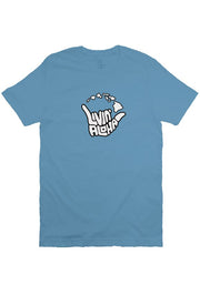 Livin' Aloha Print Logo Tee (Ocean Blue)