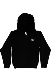 Youth Midweight Hooded Full-Zip Sweatshirt (Black)