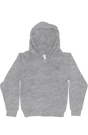 Youth Midweight Hooded Full-Zip Sweatshirt (Heather Grey)