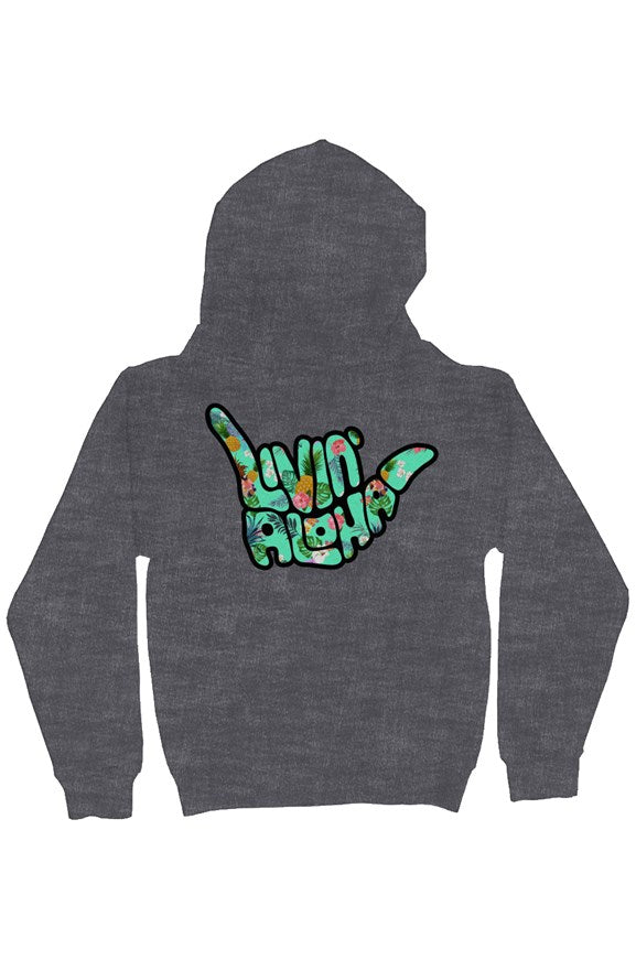 Youth Midweight Hooded Full-Zip Sweatshirt (Heather Charcoal)