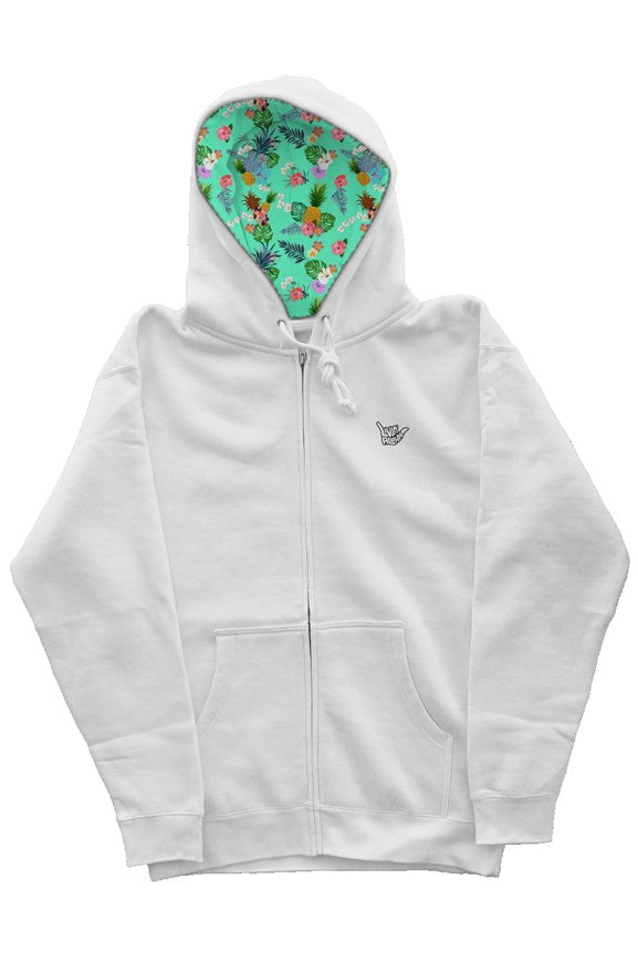 Independent Zip Heavyweight White Hoodie