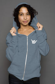 Livin' Aloha Women's Heather Zip Hoodie (Heather Slate)