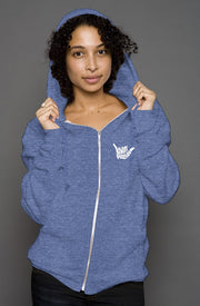 Livin' Aloha Women's Heather Zip Hoodie (Heather True Royal)
