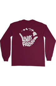 Livin' Aloha Ultra Long Sleeve (Maroon)