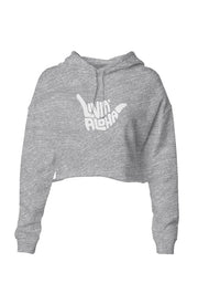 Livin' Aloha Lightweight Grey Heather Crop Hoodie