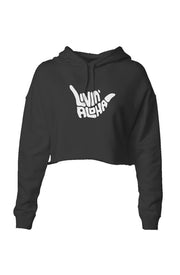 Livin' Aloha Lightweight Black Crop Hoodie
