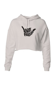 Livin' Aloha Lightweight Bone Crop Hoodie