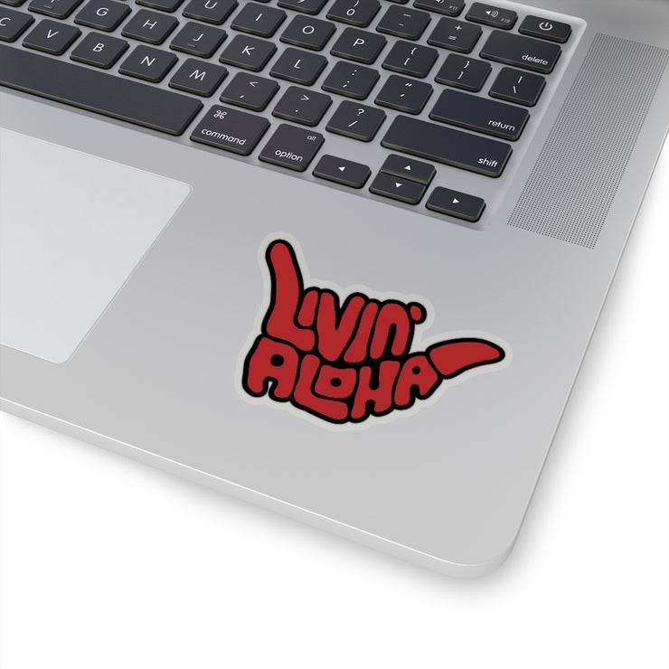 Barcelona Red, black border, Kiss-Cut Stickers - Livin&
