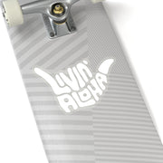 solid white logo, kiss cut stickers - Livin' Aloha