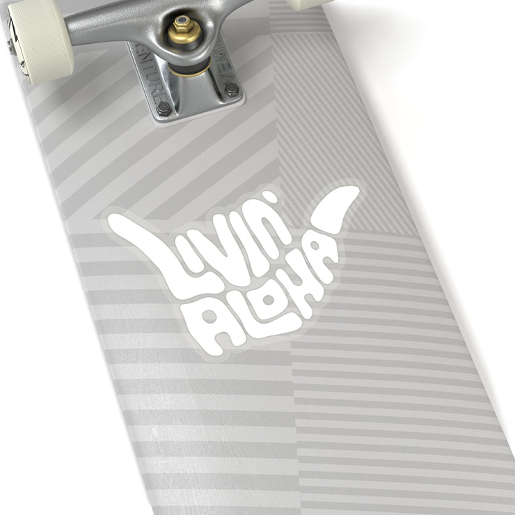 solid white logo, kiss cut stickers - Livin&