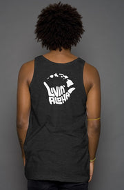 Livin' Aloha Tank Top (Charcoal Black)
