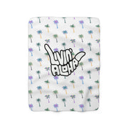 Livin' Aloha Sherpa Fleece Blanket (Deco Palms)